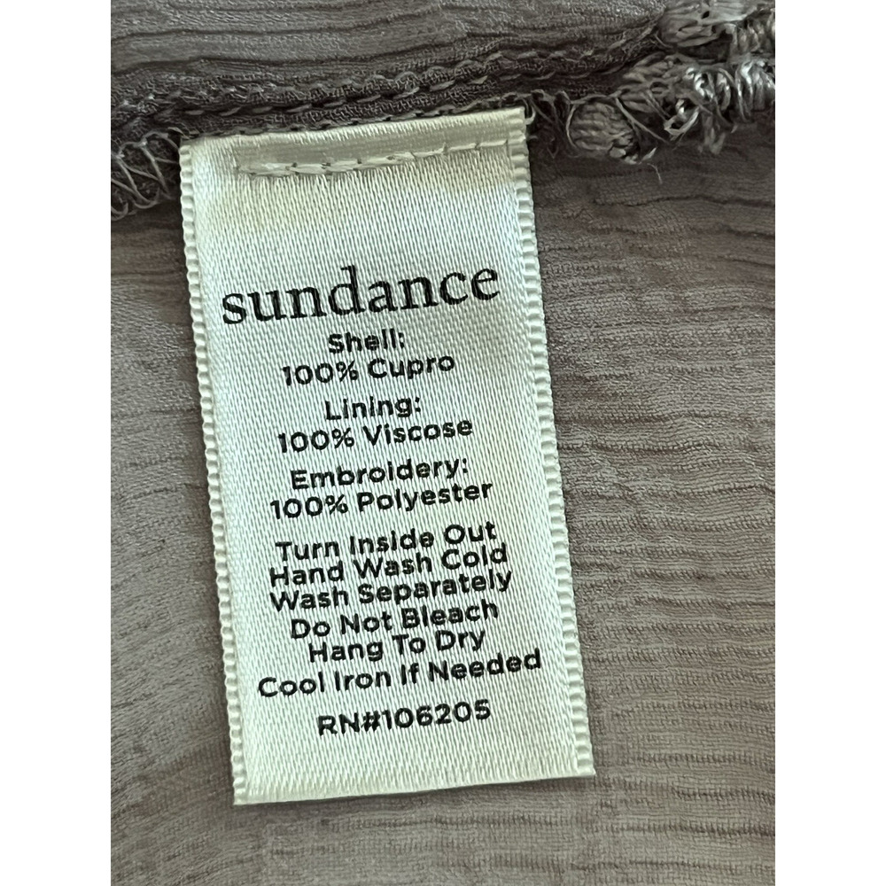Sundance Sheer Small Boho Dress Embroidery Lavender Plum Cover-Up Beach Crinkled - Picture 7 of 10